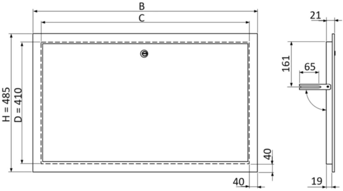 Frontrahmen und Türe BKK RAL 9016 B-02 - passend für Swiss, Compact und Innova