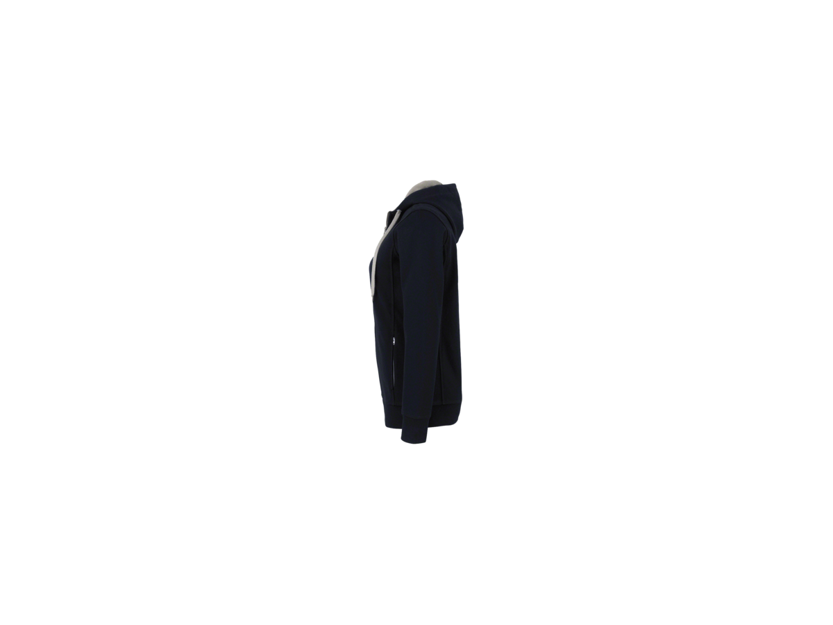 Damen-Kapuzenjacke Bonded XS - schwarz/silber, 75% PES/25% CO