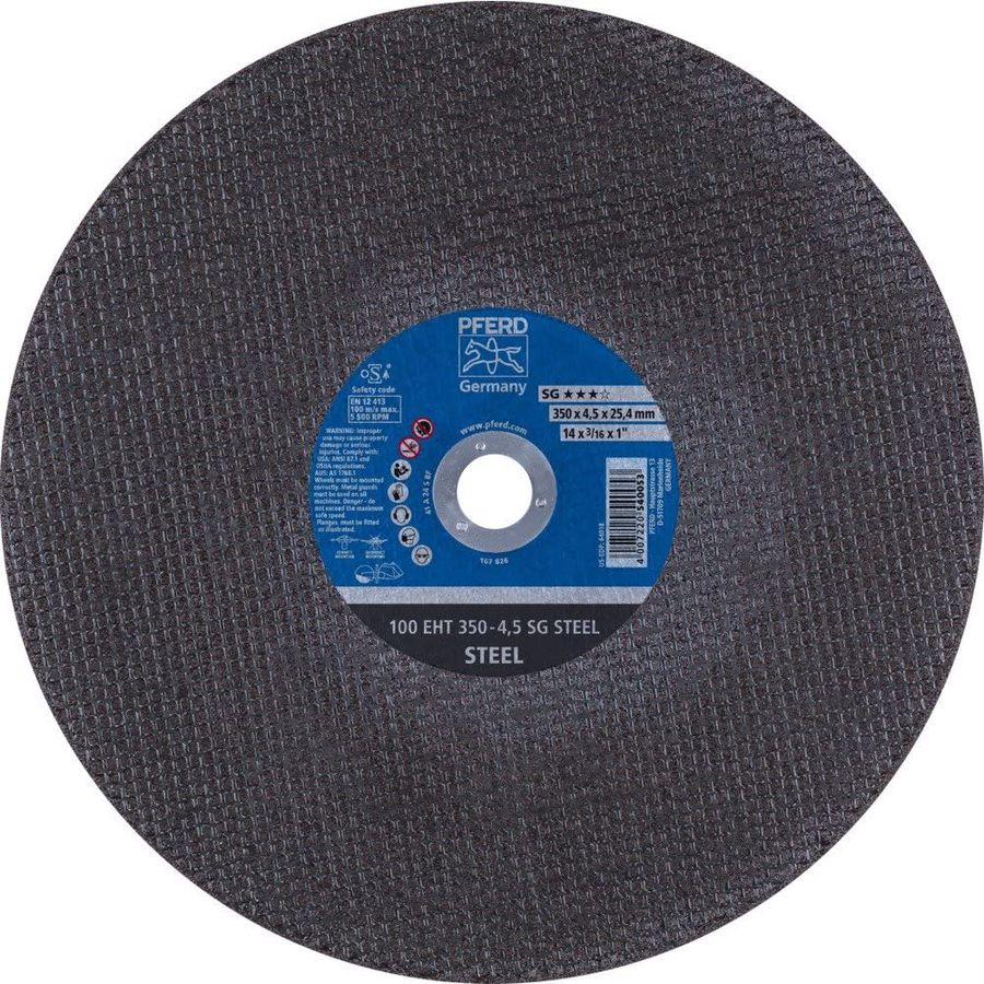 Trennscheibe EHT 350-4,5 SG STEEL/25.4 - Pferd  VE = 10 Stk. für Trennschleifer