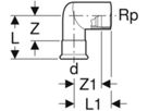 MPF-Übergangswinkel IG 90° Gas  28-1"