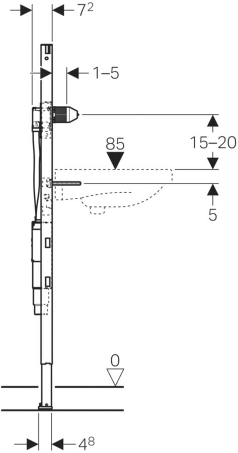 Geberit Duofix Element für Waschtisch - 130 cm Wandarmatur mit Unterputzfunktio