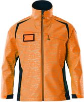 Soft Shell Jacke Reflexeffekte Gr. 2XL - hi-vis orange/schwarzblau, 94%PES/6% EL