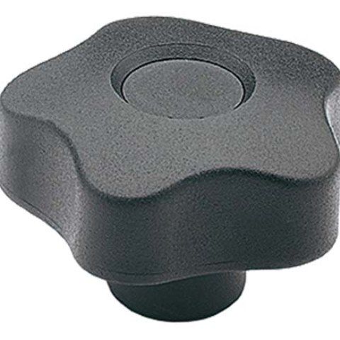 Sterngriffe Elesar VCT. Thermoplast - schwarz Messingbuchse mit Durchgangsgew.
