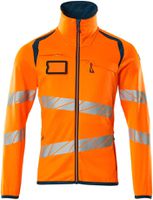 Fleecepullover mit Reissverschl. Gr. 2XL - hi-vis orange/dunkelpetroleum