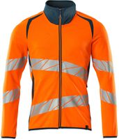 Sweatshirt mit Reissverschluss, Gr. 2XL - hi-vis orange/dunkelpetroleum