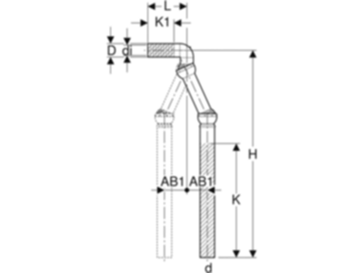 Geberit Flex-Anschluss 56 mm - für Waschtisch/Urinal/Bidet