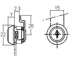 Klemm-Zylinder Typ 1112-F - inkl. 2 Schlüssel