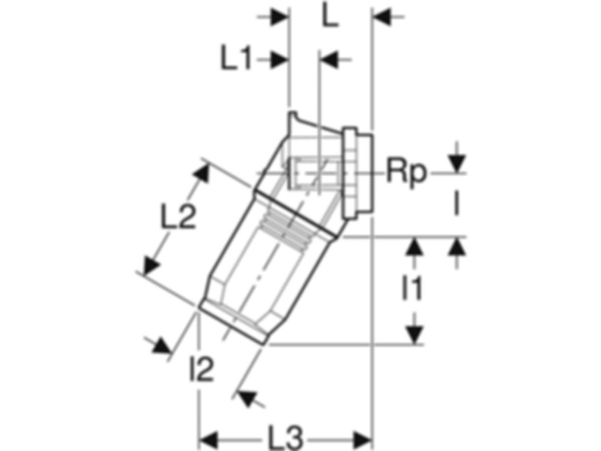 PushFit Anschlussdose 60°, 16-1/2"