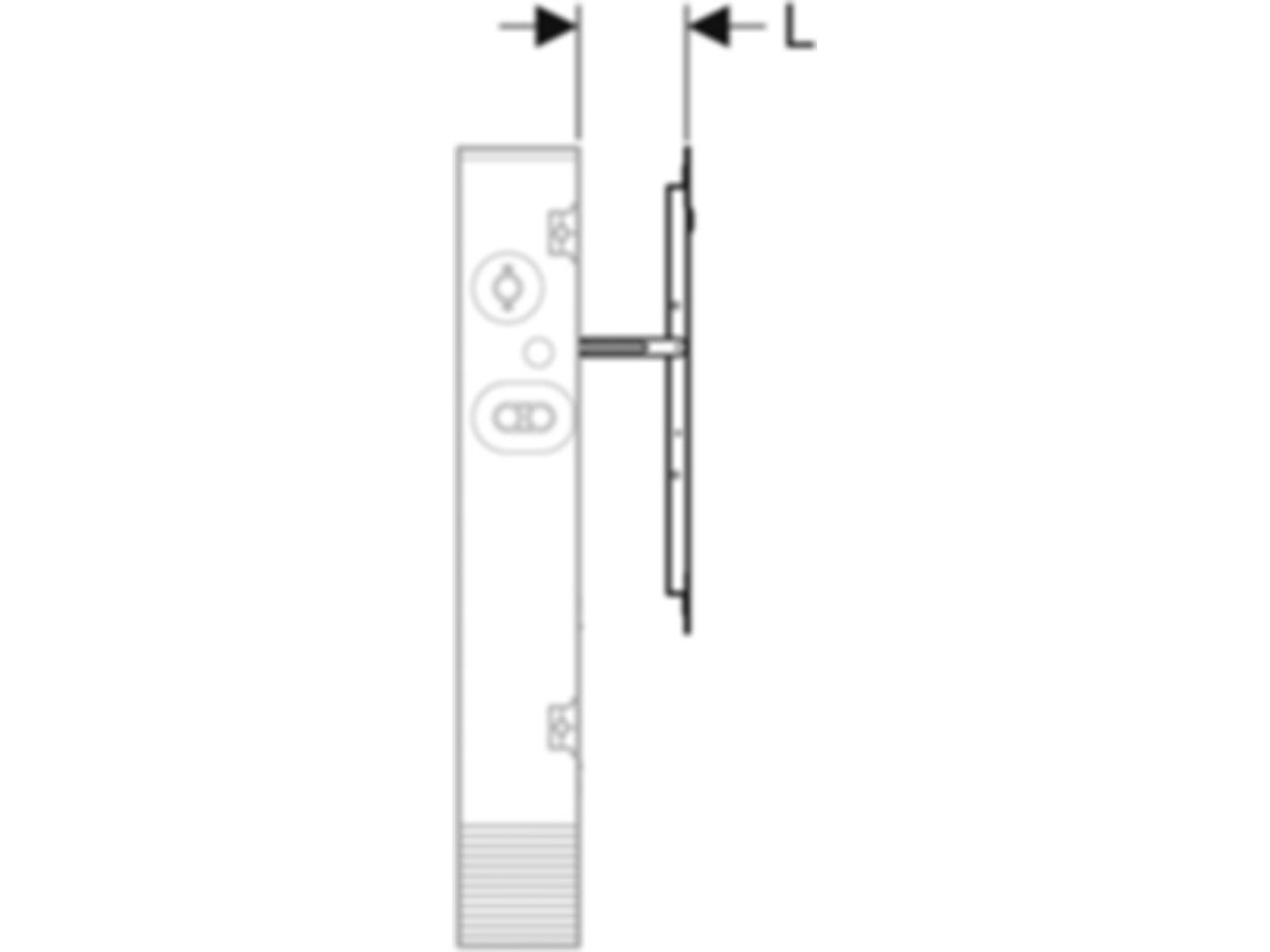 Türe zu Geberit Pushfit Verteilerschrank - Ral 9016, Höhe 498  B=600 / B1=618