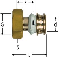Verteileranschluss Optiflex-Flowpress - PN 10, für 1-LU-Rohre, Rotguss, Kunstst.