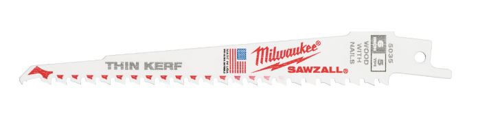 Säbelsägeblatt Milwaukee THIN KERF Bimet - 300x1.25mm, 5Z, 10-250mm Holz, 5er Pack