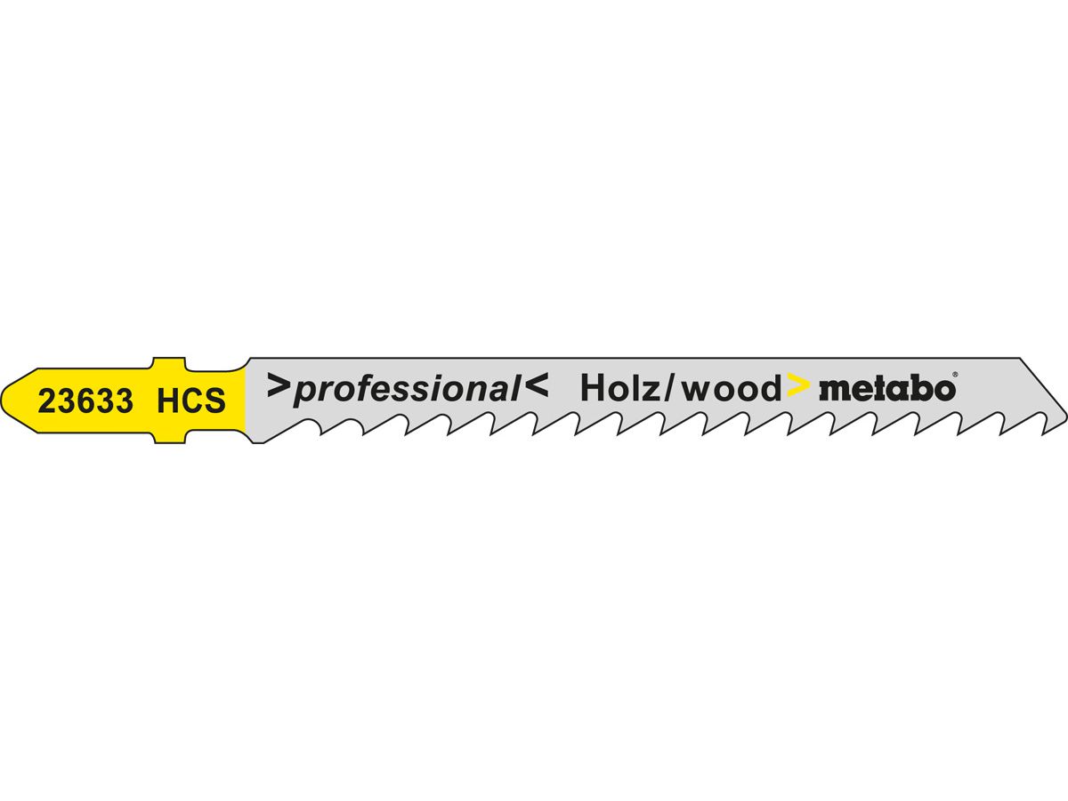 Stichsägeblatt METABO 74x4.0 mm, 5 Stk. - Fast Wood (Bosch T144D)