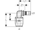 PushFit Winkel 90°T-Stück 16-16MF20 - mit MeplaFix Stecknippel