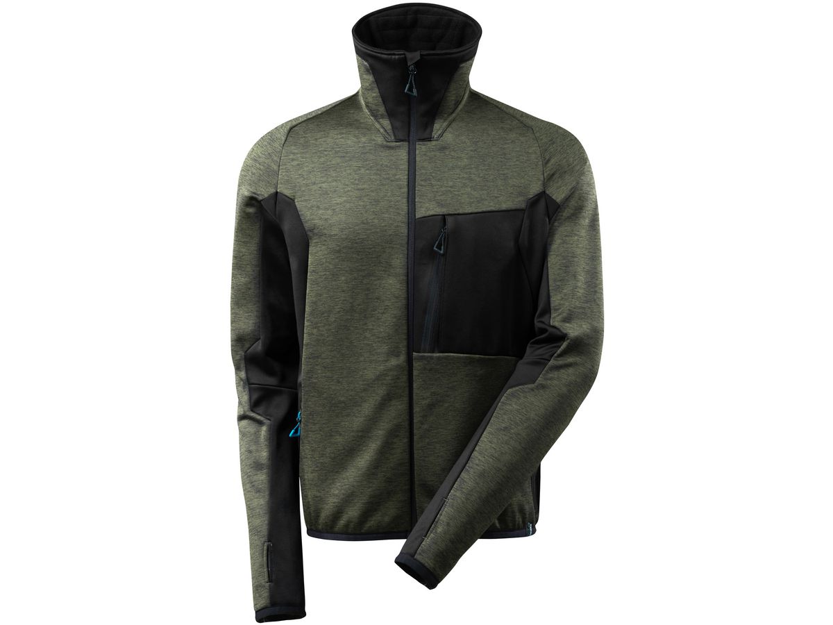 MASCOT Advanced Fleecepullover Gr. L - Moosgrün/schwarz, hoher Kragen