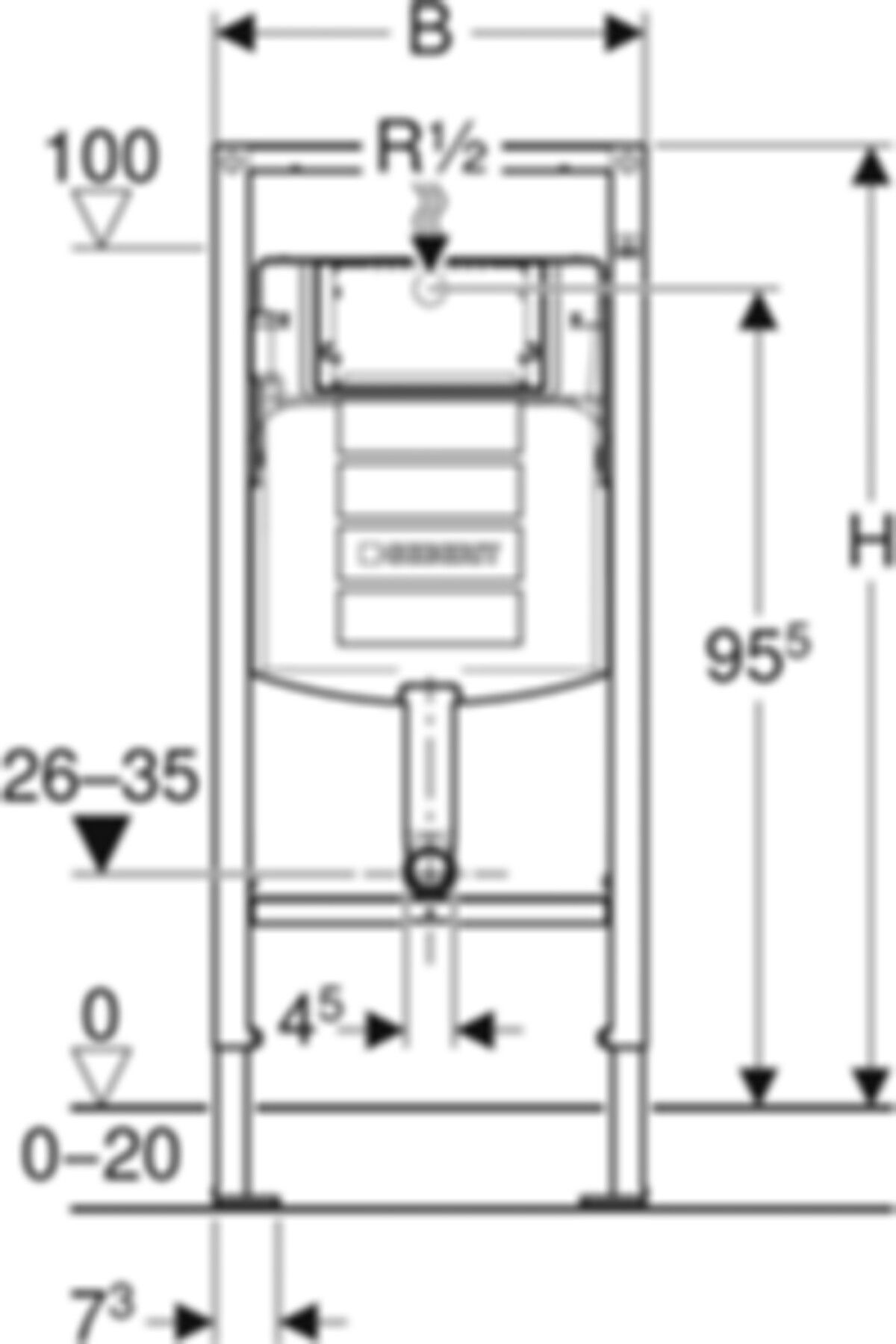 Geberit Duofix-Element für Kinder-und - Kleinkinder-Stand-WC, 112 cm