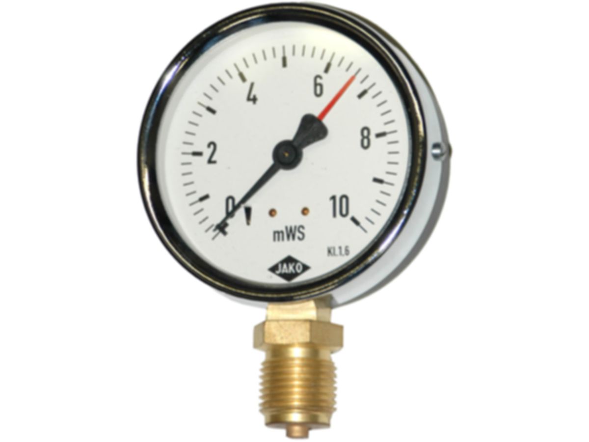 Manometer JAKO D80 Anzeige 0-40 mWS Fig6 - Anschluss unten 1/2"