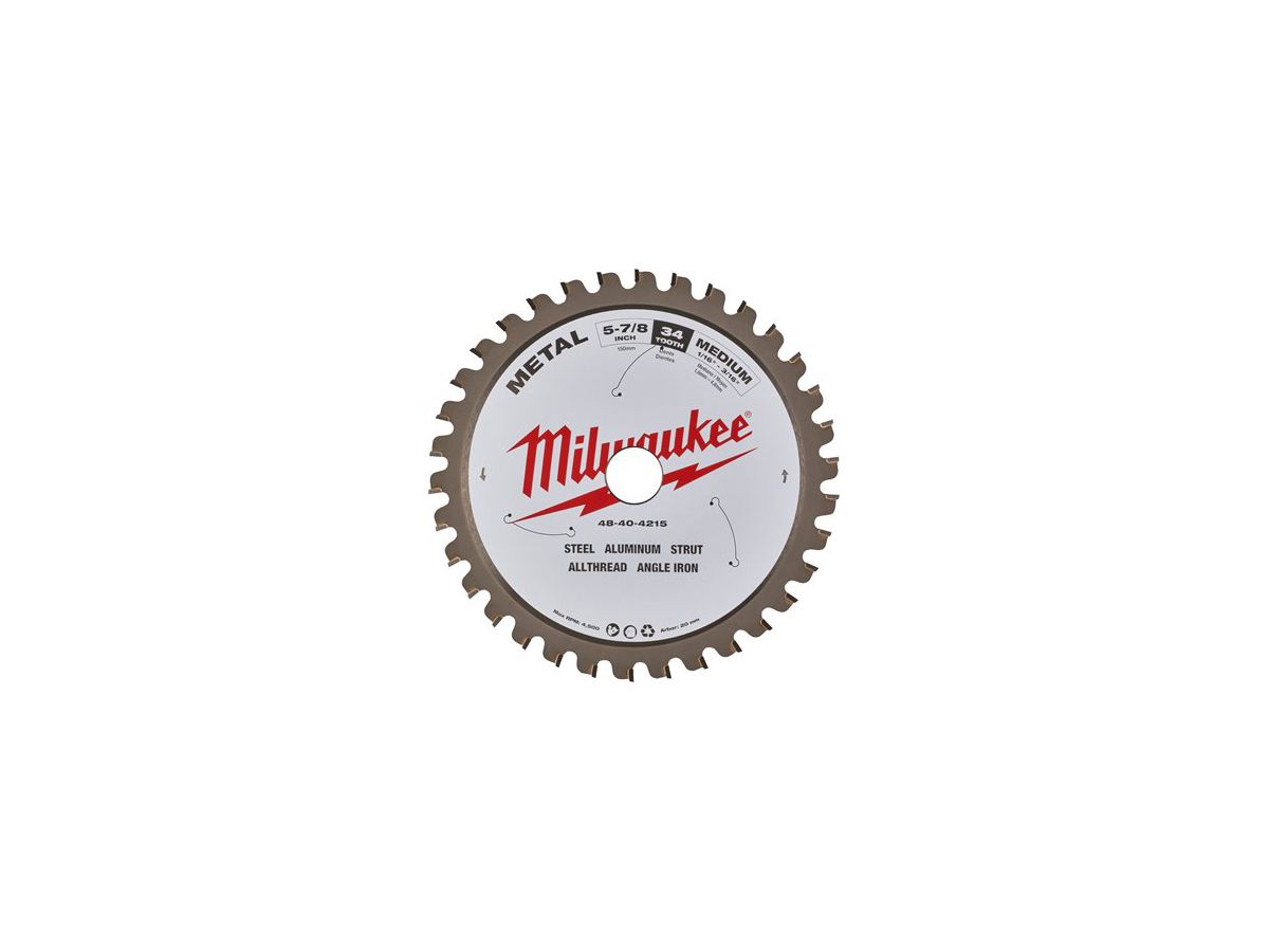 Metall Kreissägeblatt 150 mm 20 mm Z34 - Milwaukee
