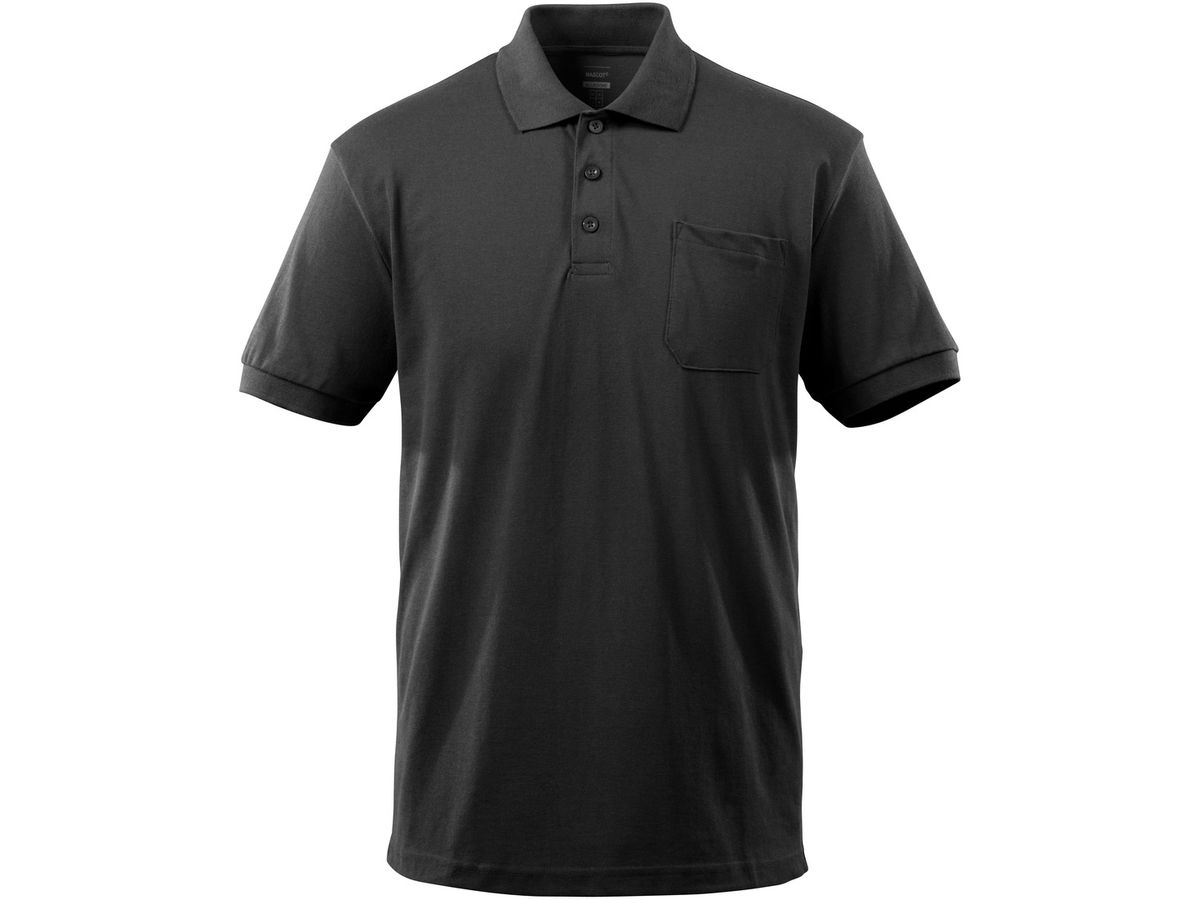 Orgon Poloshirt mit Brusttasche, Gr. M - schwarz, 60% PES / 40% CO, 180 g/m2