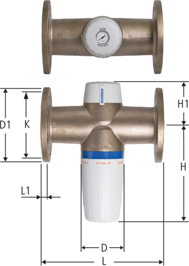 Druckreduzierventil PN 16, mit Flanschen - 6-10 bar