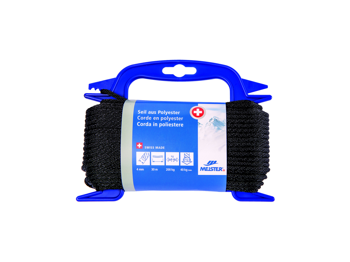 Polyesterseil Schlinggeflecht 6mm schwar - P-Haspel à 20m