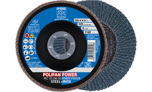 Fächerschleifscheibe Polifan PFC ø 125mm - Z60 SG Power Steelox