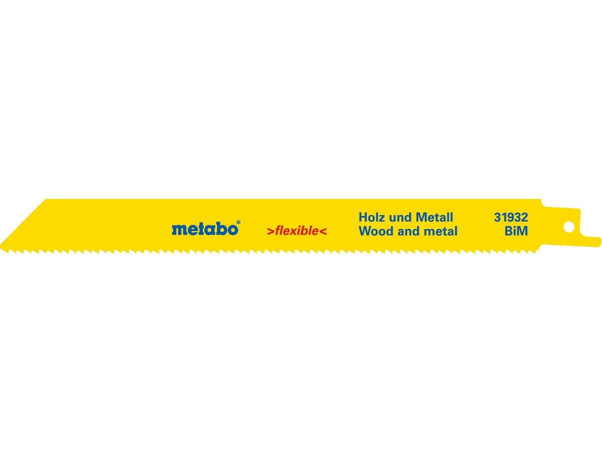 Säbelsägeblatt METABO 200x0.9 mm - Flexible Wood+Metall, 5 Stk.