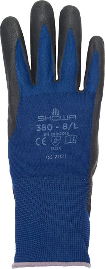 Schutzhandschuh SHOWA 380 - blauem Nylongestrick, rutsich. Profil