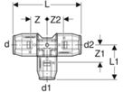 PushFit T-Stück 90° egal, 16