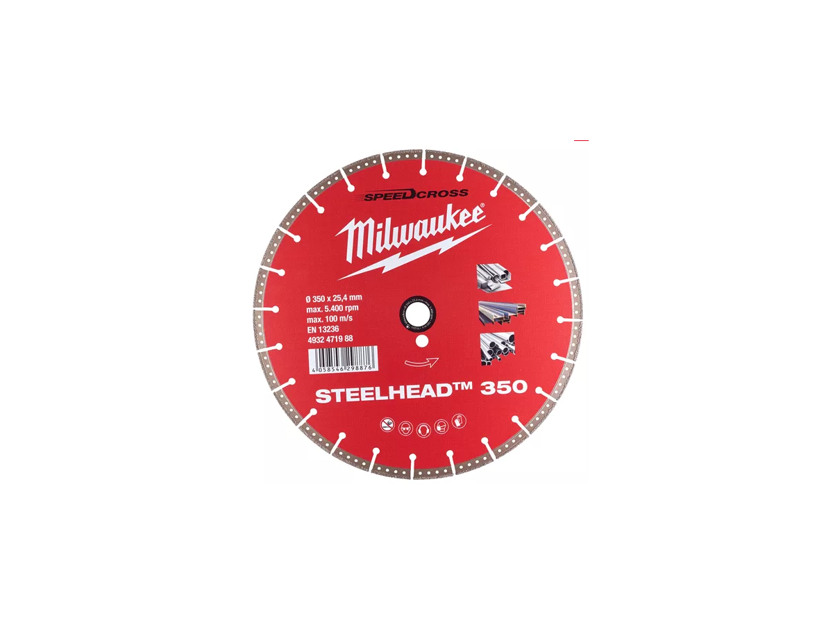 Diamanttrennscheibe DH STEELHEAD 350 mm - Milwaukee für Stahl, Edelstahl und Beton