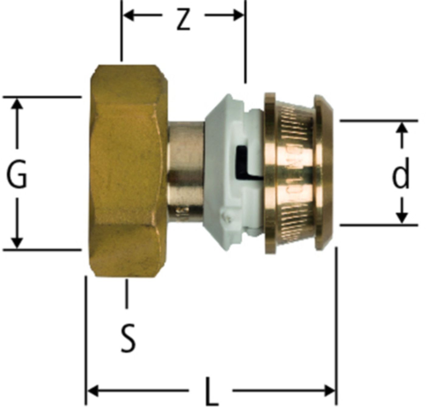 Verteileranschluss Optiflex-Flowpress - PN 10, für 1-LU-Rohre, Rotguss, Kunstst.
