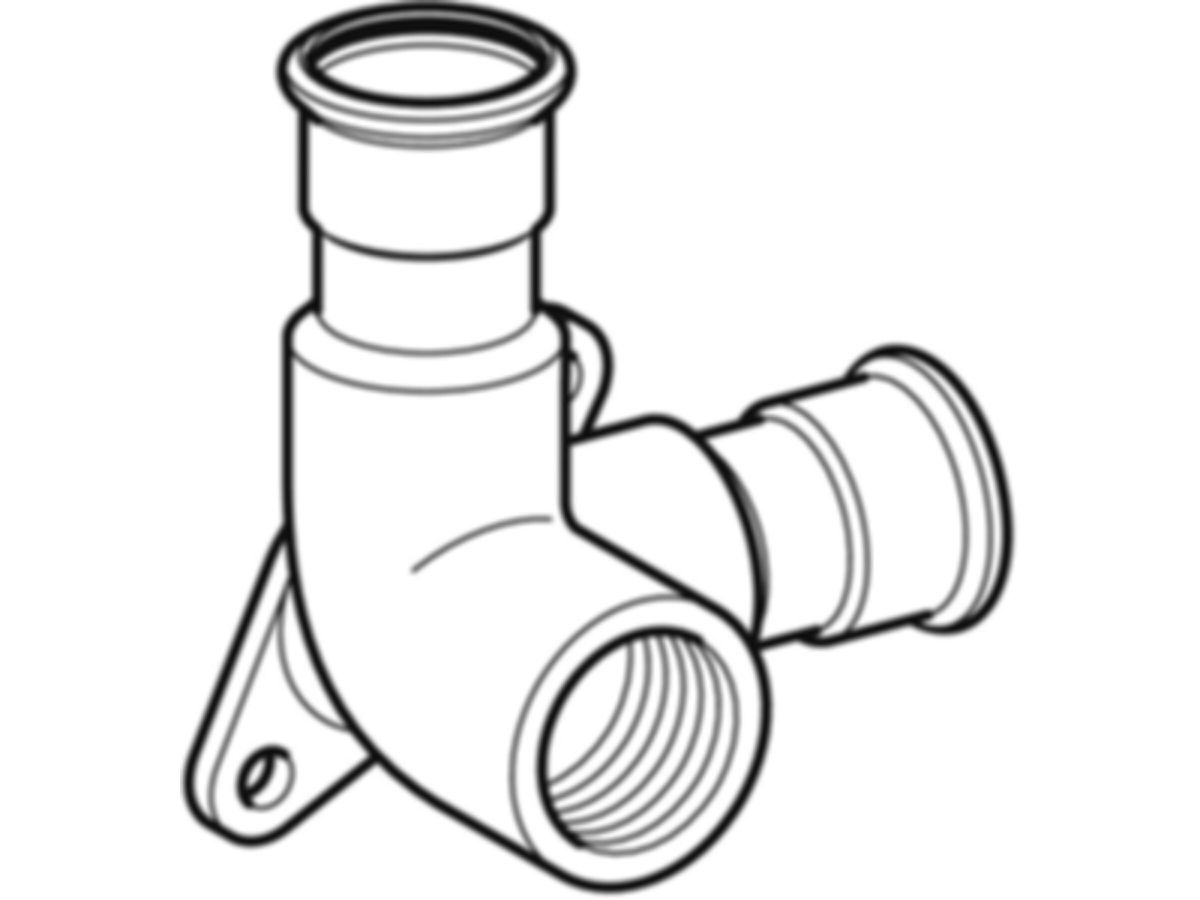 Mapress Edelstahl Armaturenanschlussw. - mit Doppelanschluss 90°