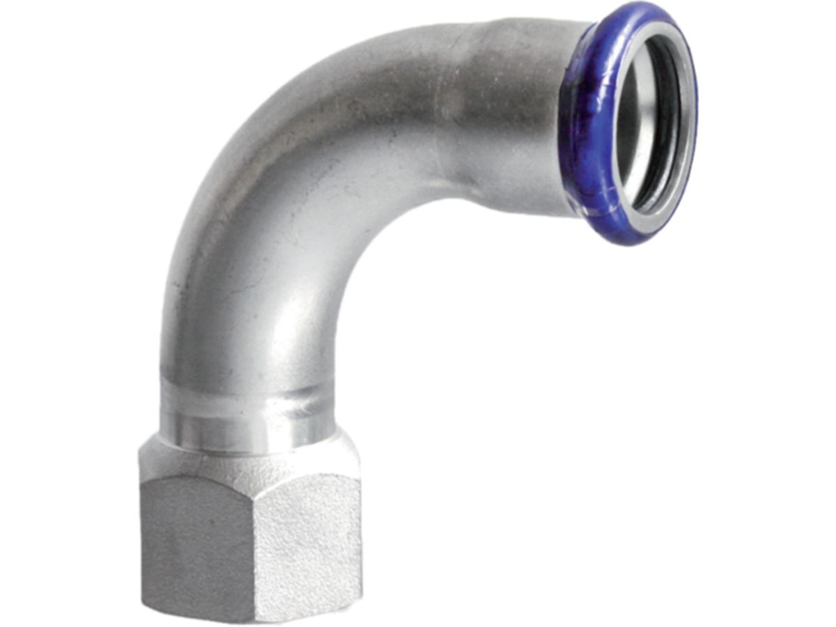 Eurotubi Übergangsbogen 90° mit IG Inox