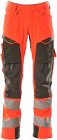 Hose mit Knietaschen, Stretch, Gr. 82C64 - hi-vis rot/dunkelanthrazit