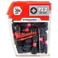 Schrauberbit MILWAUKEE Shockwave Gen II - in Paketen à 10 oder 25 Stk.