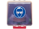 Aufbewahrungsbox für Schutzbrillen aus - blauem Kunststoff   SECUBOX MIDI
