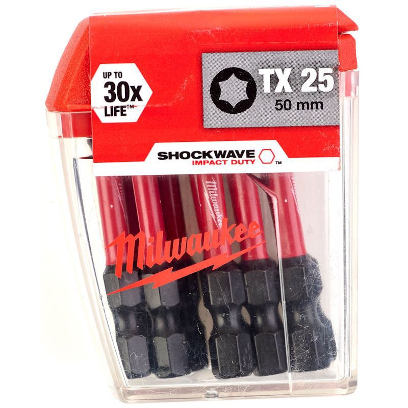 Schrauberbit Shockwave Gen II - Milwaukee TX25 / 50 mm (Pack à 10 Stk)