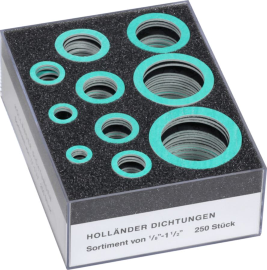 Holländer-Dichtungsortiment Sil C-4324 - 1/8" bis 11/2"  in 10 Pos. à 25 Stk