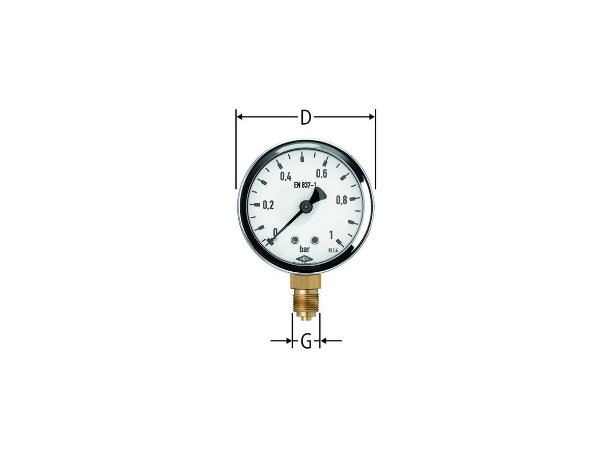 Manometer 0 bis 1 bar - zu Druckregler-SET