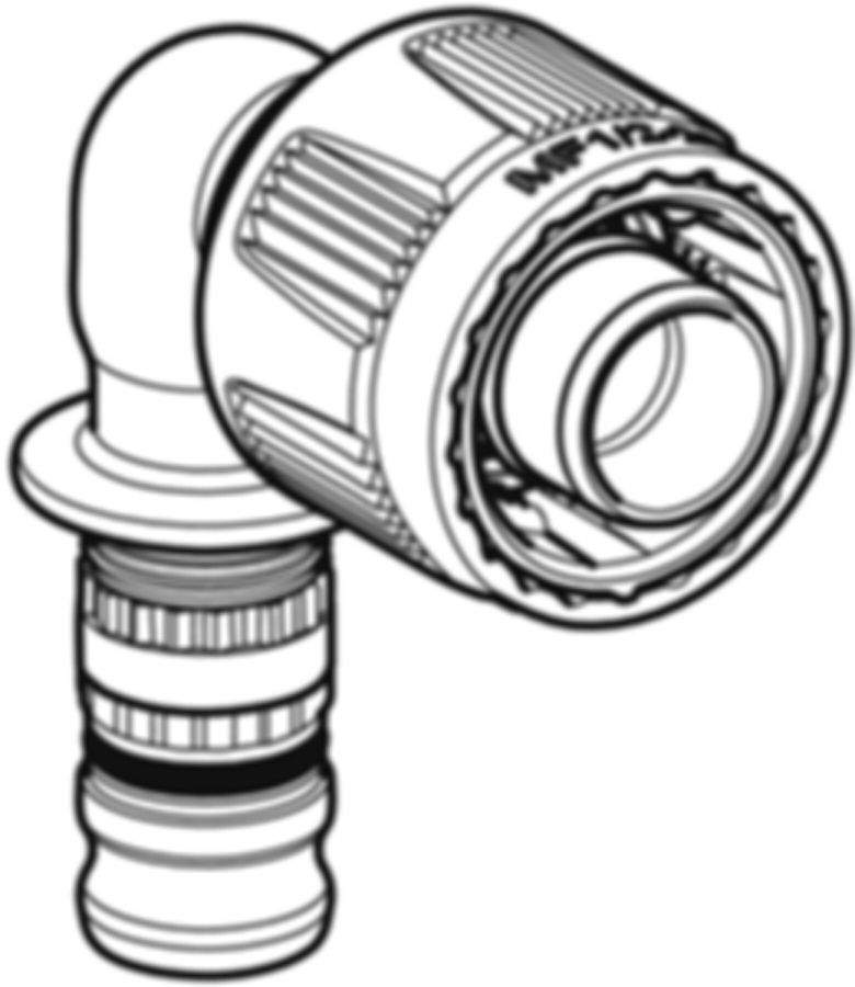 Geberit Mepla-Übergangswinkel 90° - 1/2" x 20 mm