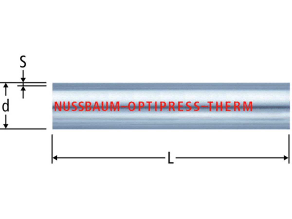 Optipress-Therm-Rohr  88.9 mm à 6 m - Stahl 1.0037 aussen verzinkt