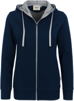 Damen-Kapuzenjacke Bonded 2XL - tinte/silber, 75% PES/25% CO