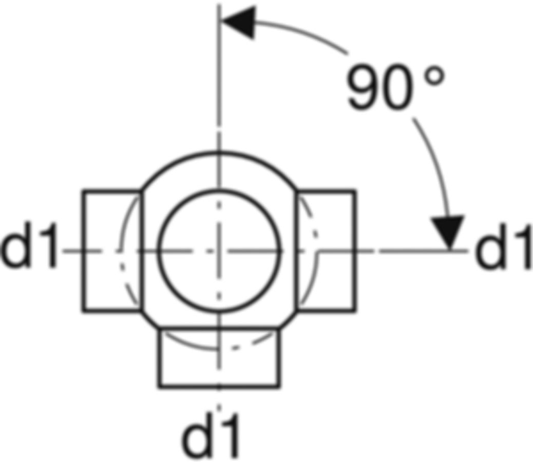 Geberit PE Mehrfach-Abzweig  90° - 3-teilig