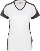 Damen-V-Shirt Co. Perf. 2XL weiss/anth. - 50% Baumwolle, 50% Polyester, 160 g/m²
