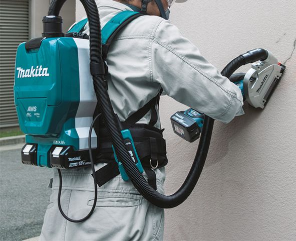 Rückensauger MAKITA LI-LION 36V (2x18V) - ohne Akku und Ladegerät, mit AWS