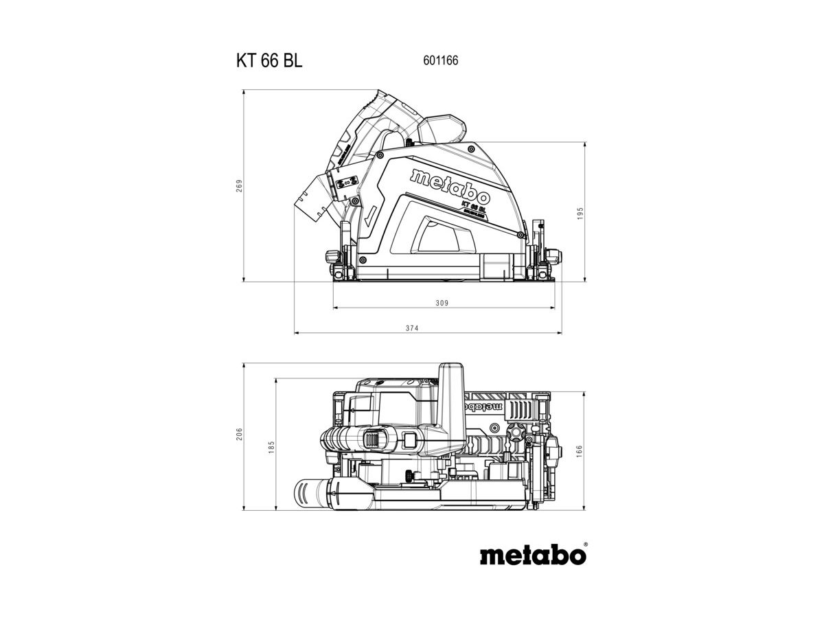Tauchkreissäge KT 66 BL, bis 66mm - Metabo, 1200W