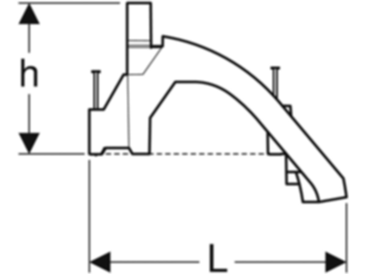 PushFit Rohrbogenstütze nach unten 16/20