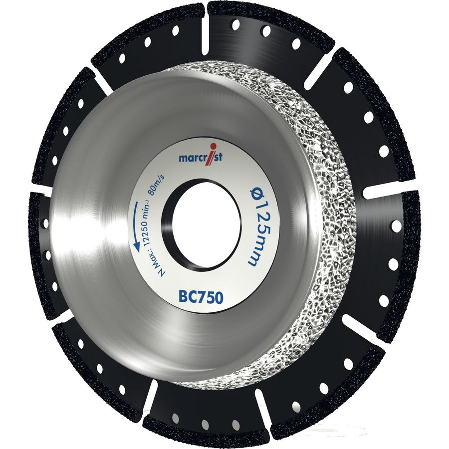 Diamanttrenn-und Anfasscheibe BC 750 - Marcrist, ø125mm, Guss, Ton, Plastik