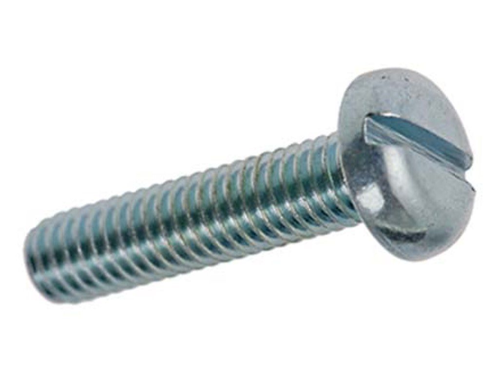Flachkopfschrauben Pan-Head mit Schlitz - Stahl 8.8 verz. blau chromatiert DIN 85A