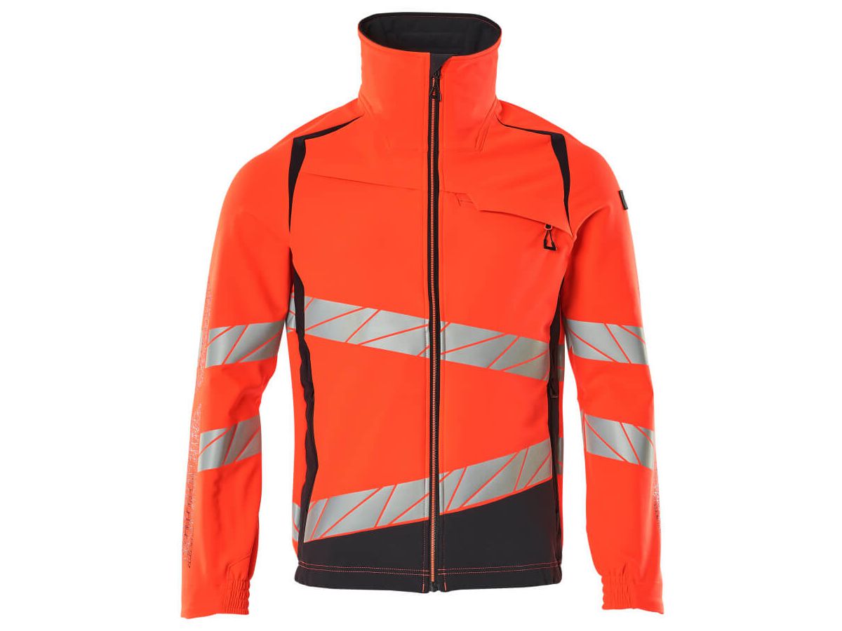 Jacke ultimate Stretch, Gr. S - hi-vis rot/schwarzblau