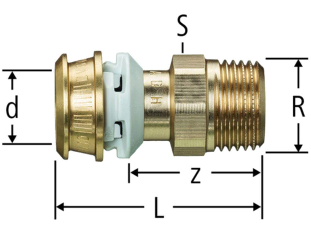 Optiflex-Flowpress-Übergang - mit Aussengewinde